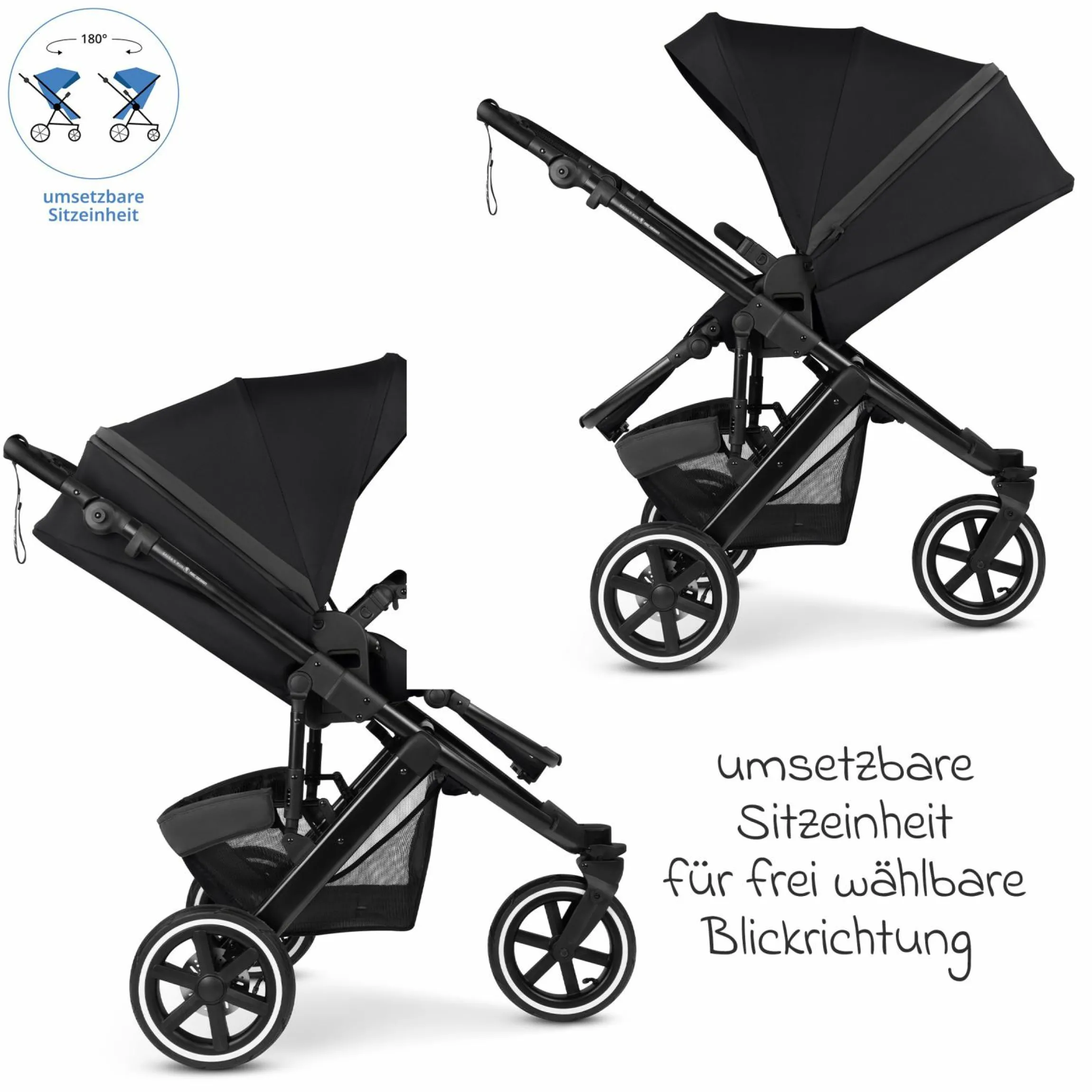 Jogger & Sportwagen Salsa 5 Run mit Sportzulassung, Luftbereifung, Sitzeinlage und Handbremse - Pure - Coal - Kollektion 2025