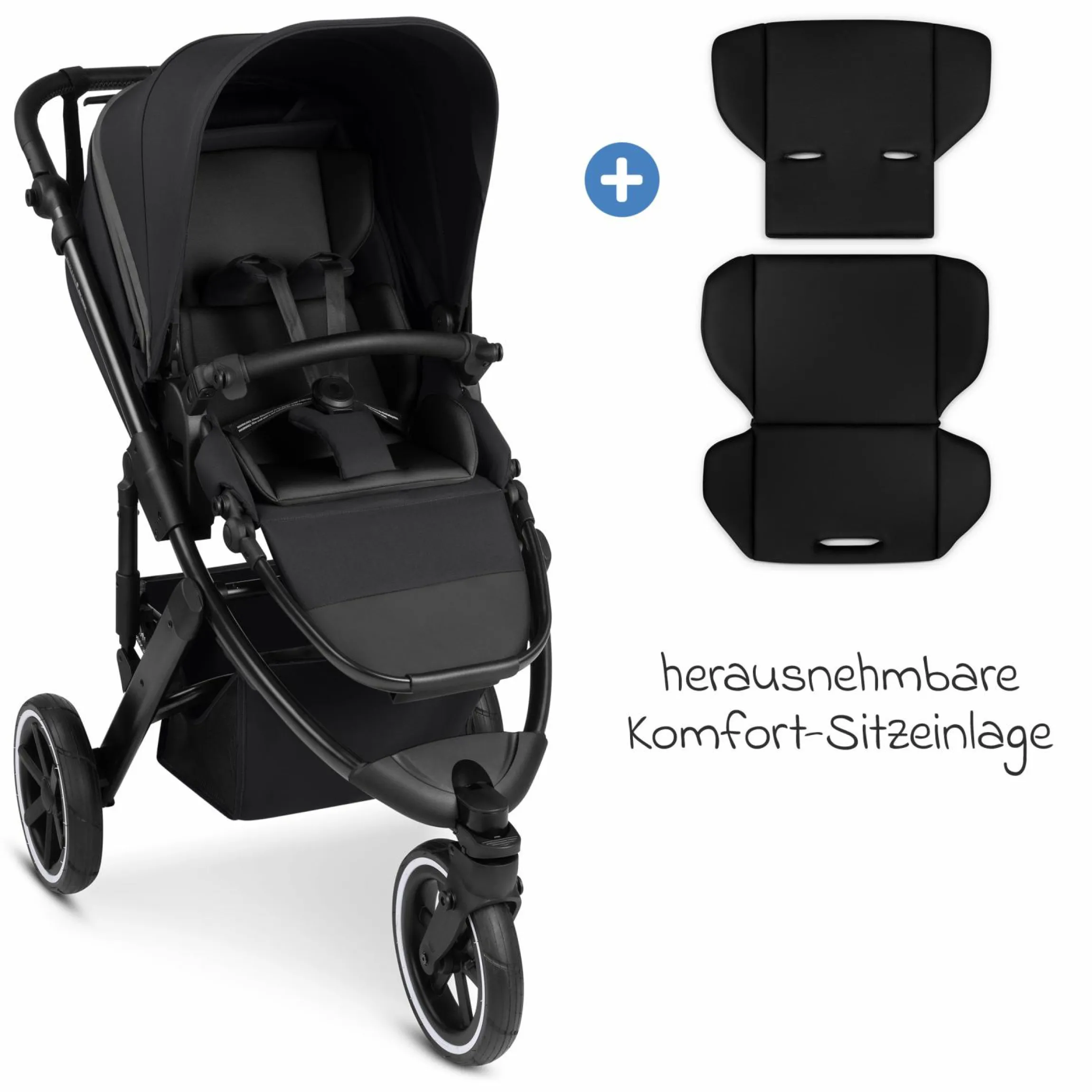 Jogger & Sportwagen Salsa 5 Run mit Sportzulassung, Luftbereifung, Sitzeinlage und Handbremse - Pure - Coal - Kollektion 2025