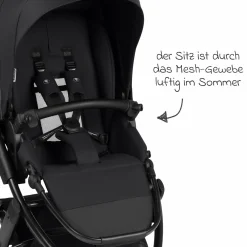 Jogger & Sportwagen Salsa 5 Run mit Sportzulassung, Luftbereifung, Sitzeinlage und Handbremse - Pure - Coal - Kollektion 2025