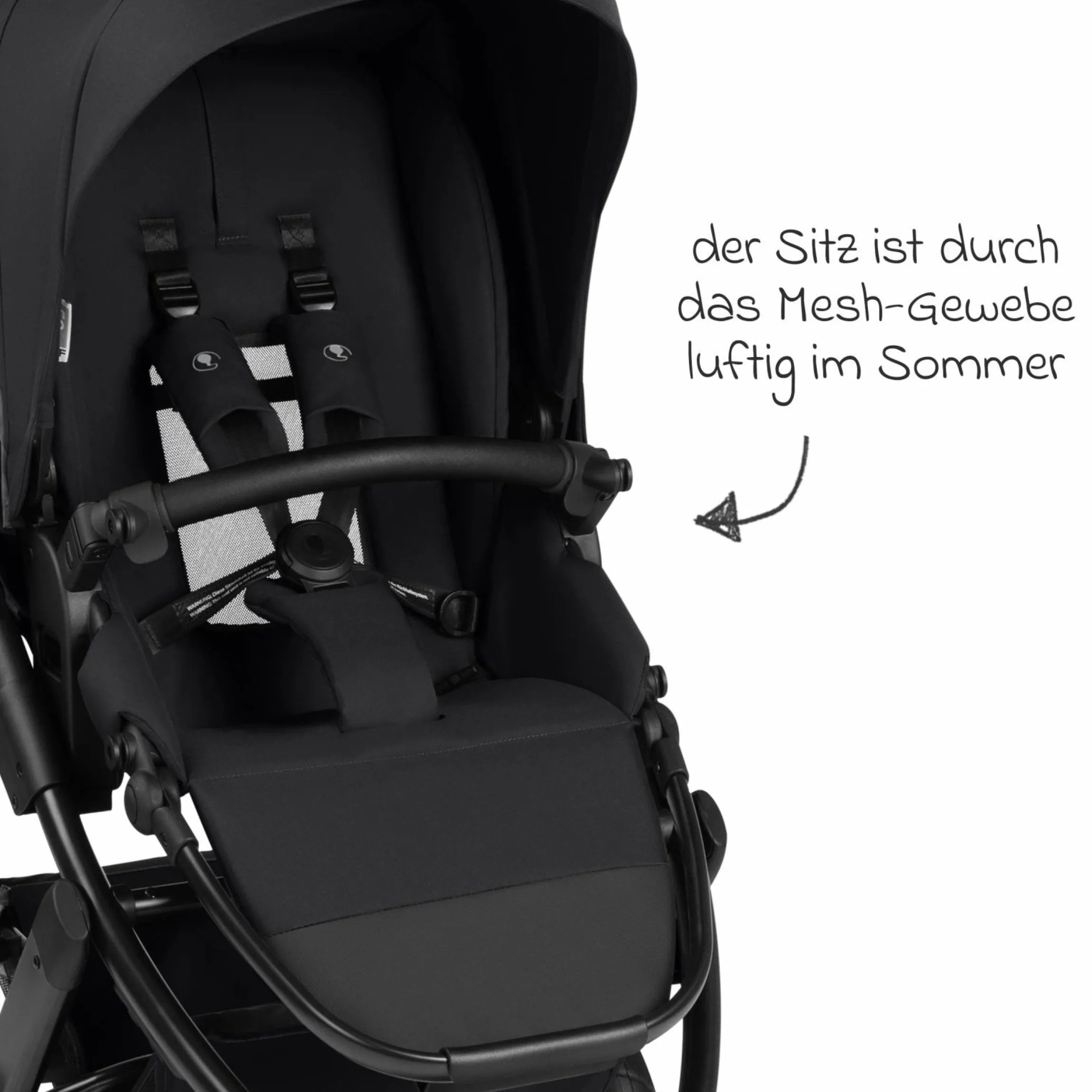 Jogger & Sportwagen Salsa 5 Run mit Sportzulassung, Luftbereifung, Sitzeinlage und Handbremse - Pure - Coal - Kollektion 2025