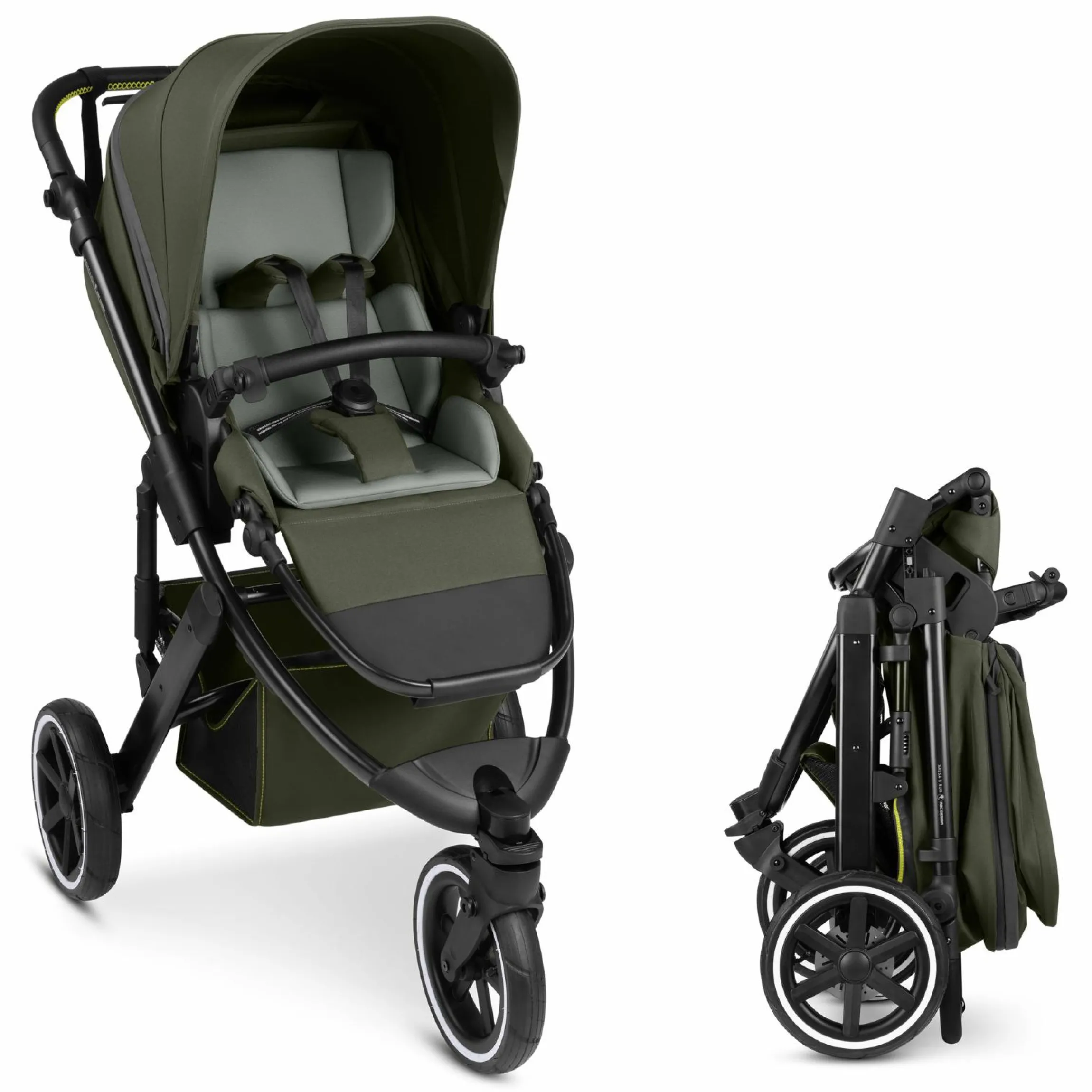 Jogger & Sportwagen Salsa 5 Run mit Sportzulassung, Luftbereifung, Sitzeinlage und Handbremse - Pure - Avocado - Kollektion 2025