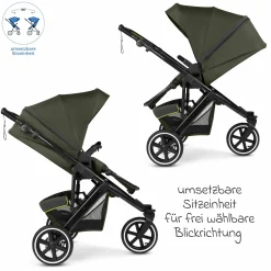 Jogger & Sportwagen Salsa 5 Run mit Sportzulassung, Luftbereifung, Sitzeinlage und Handbremse - Pure - Avocado - Kollektion 2025