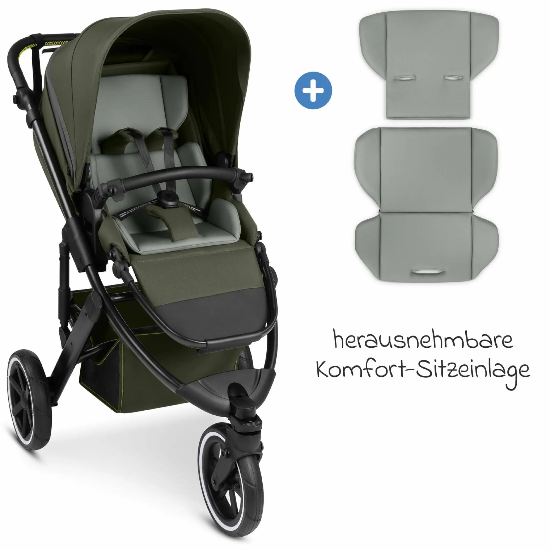 Jogger & Sportwagen Salsa 5 Run mit Sportzulassung, Luftbereifung, Sitzeinlage und Handbremse - Pure - Avocado - Kollektion 2025
