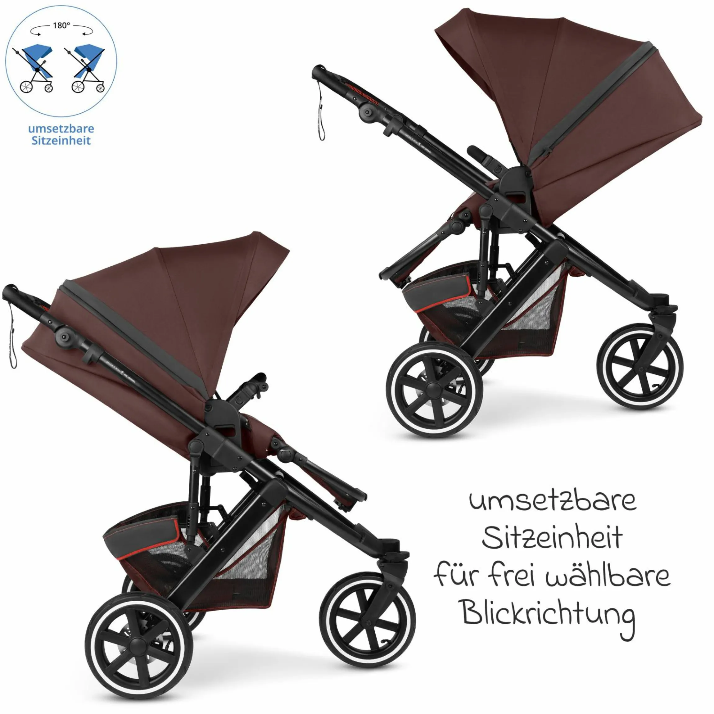 Jogger & Sportwagen Salsa 5 Run mit Sportzulassung, Luftbereifung, Sitzeinlage und Handbremse - Umbra - Kollektion 2025