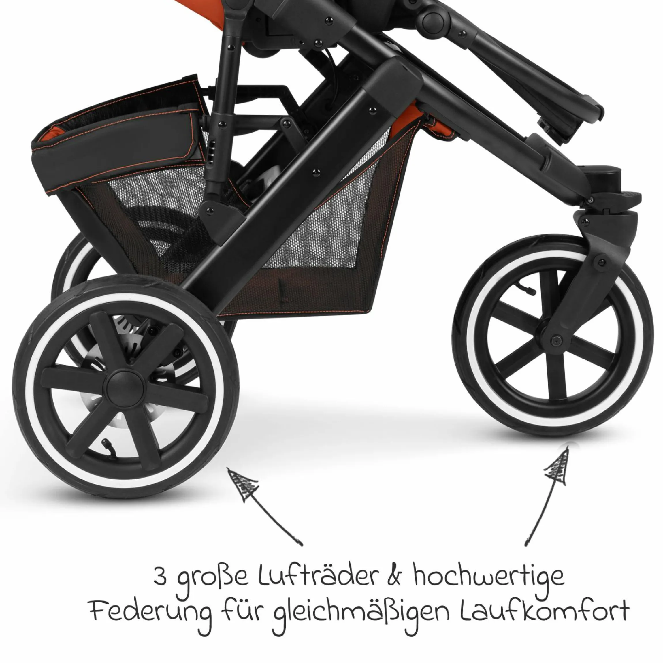 Jogger Salsa Run - Runner mit Sportzulassung, Luftbereifung und Handbremse - Carrot - Kollektion 2024