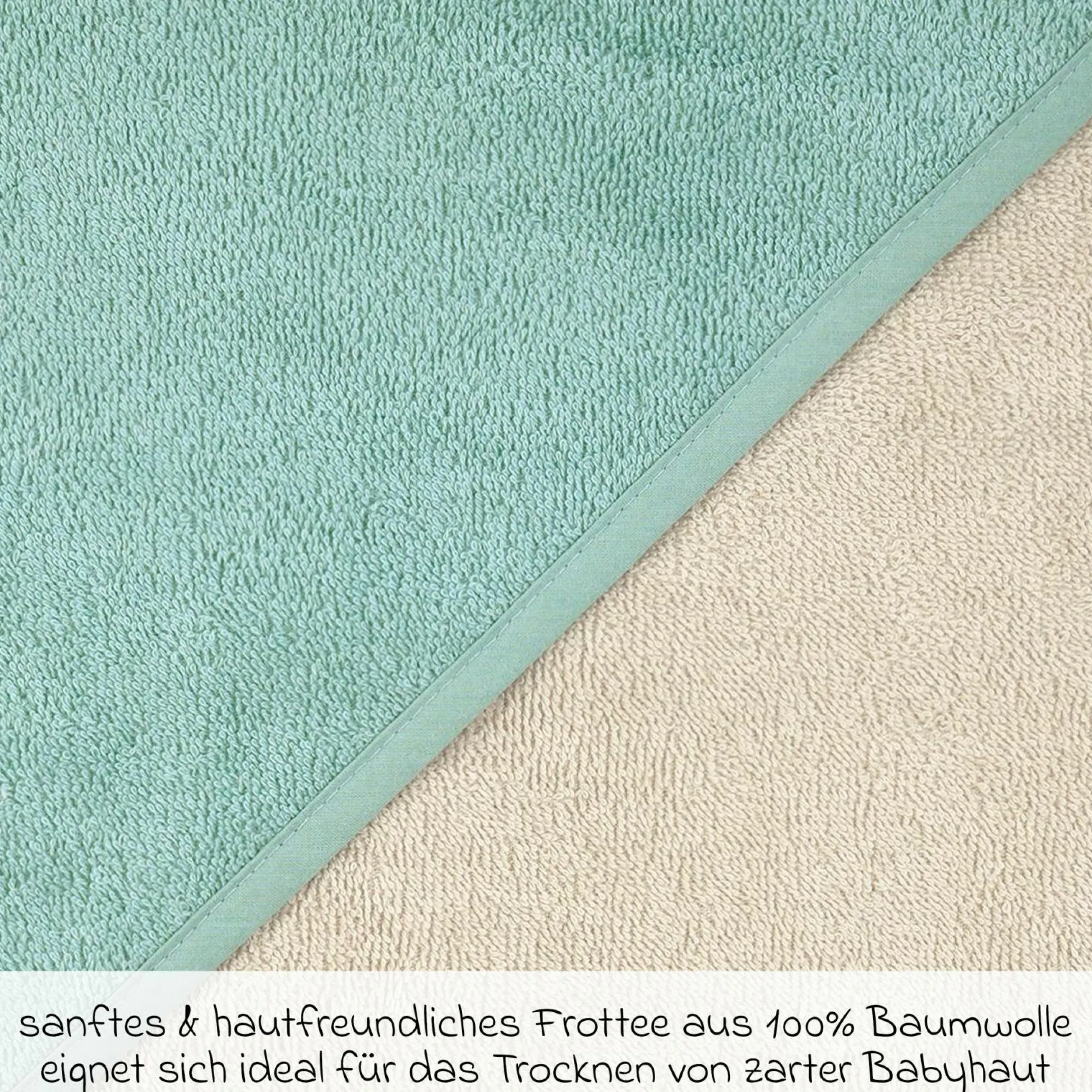 Kapuzenbadetuch 100 x 100 cm - Greige Eisblau