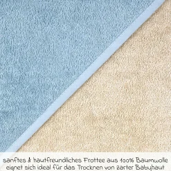 Kapuzenbadetuch 100 x 100 cm - Greige Stahlblau