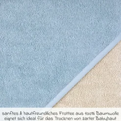 Kapuzenbadetuch 80 x 80 cm - Greige Stahlblau