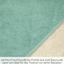 Kapuzenbadetuch 80 x 80 cm - Greige Eisblau