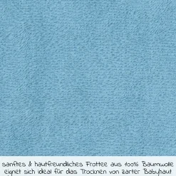 Kapuzenbadetuch 80 x 80 cm - Stickerei Pinguine - Eisblau