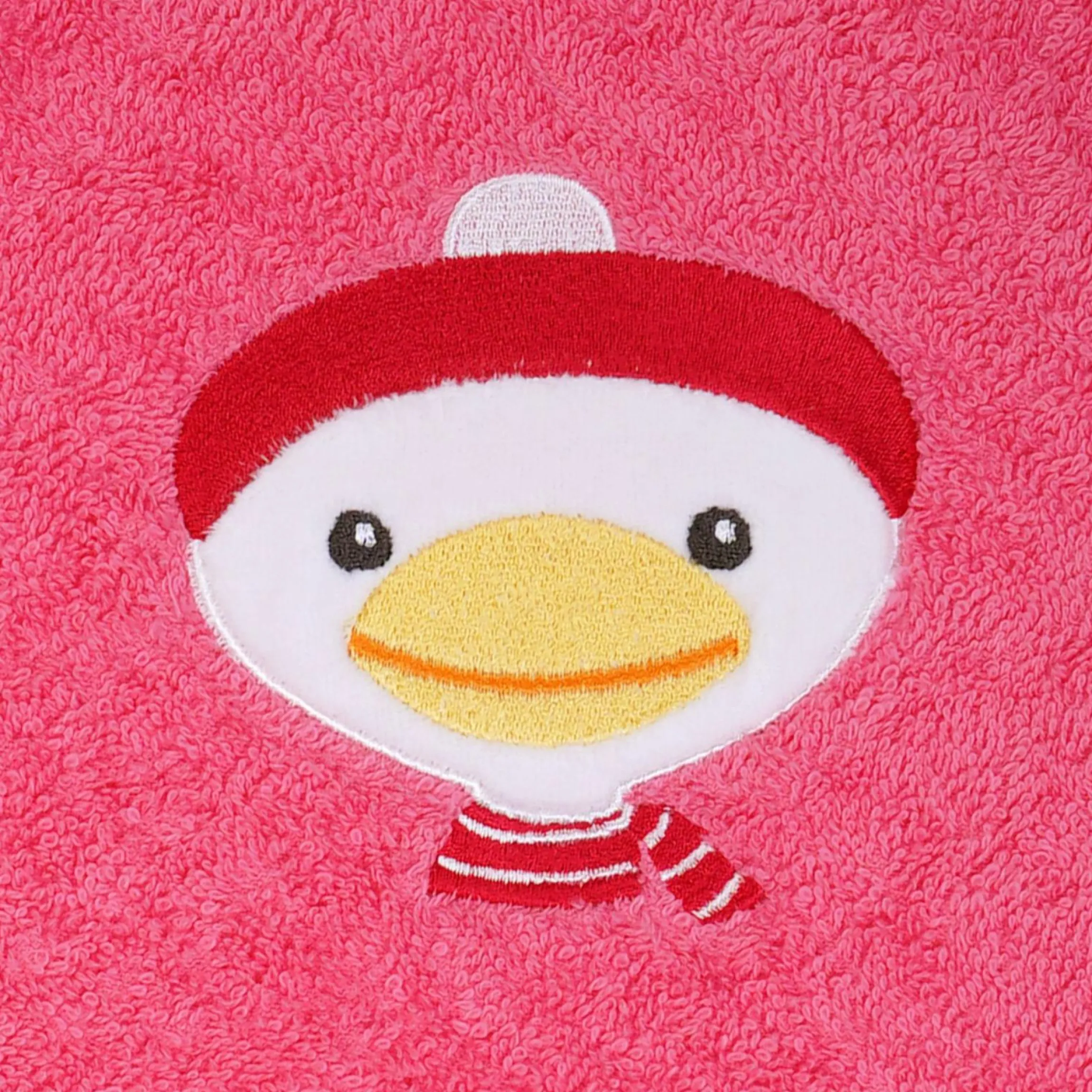 Kapuzenbadetuch 80 x 80 cm - Stickerei Ente - Pink