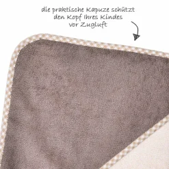 Kapuzenbadetuch 80 x 80 cm - Uni Natur Hellbraun