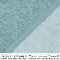 Kapuzenbadetuch 80 x 80 cm - Uni Mint Eisblau