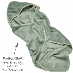 Kapuzen-Badetuch Hoodie aus Bio-Baumwolle - Organic - Sage Green