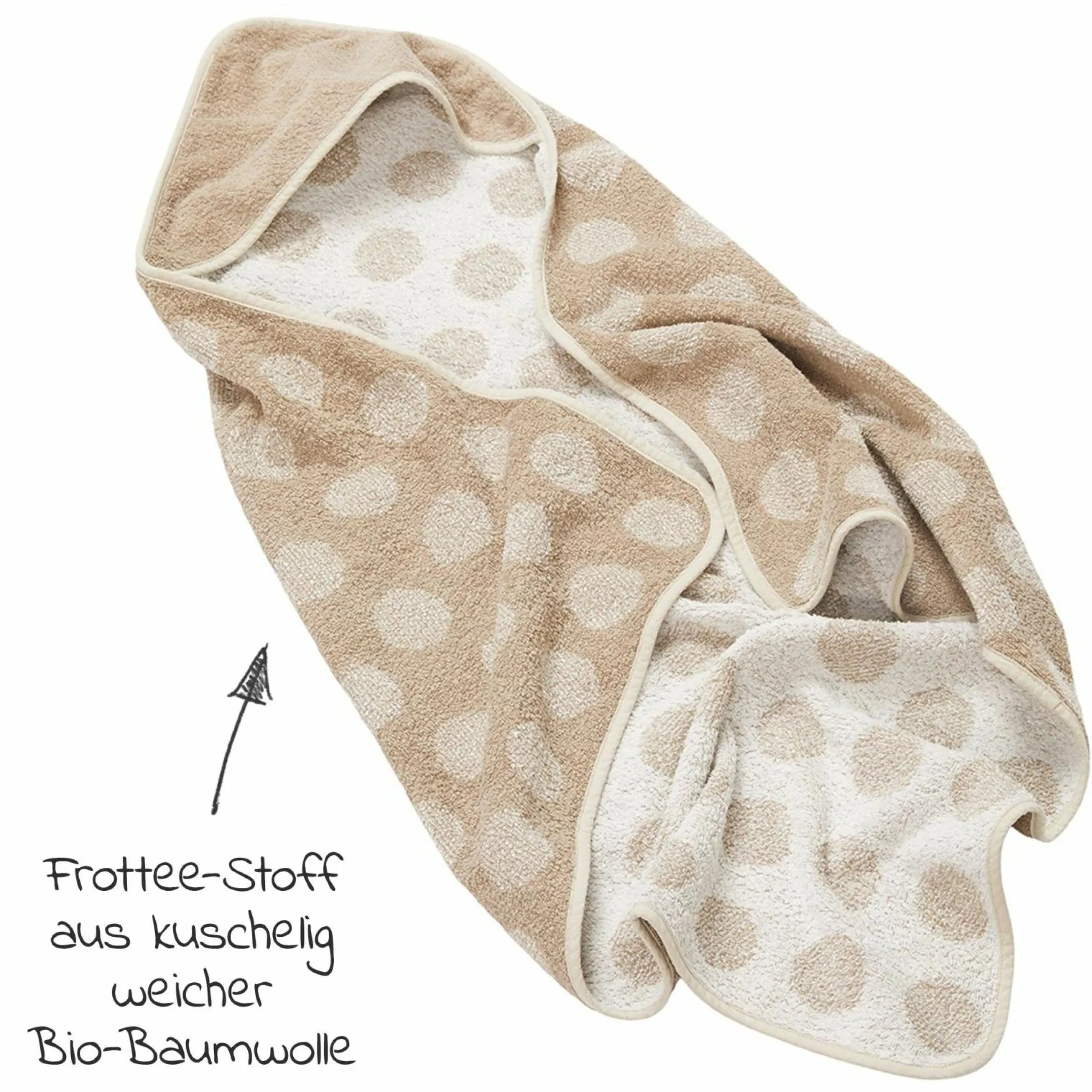 Kapuzen-Badetuch Hoodie aus Bio-Baumwolle - Organic - Cappucino