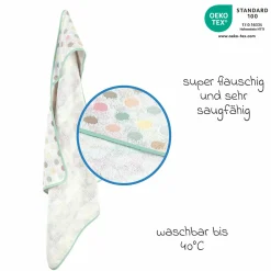 Kapuzenbadetuch Jaquard 80 x 80 cm - Dots - Colorful - Kollektion 2024