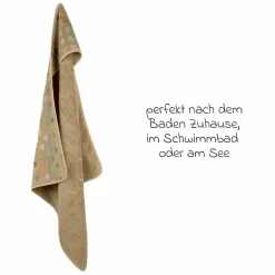 Kapuzenbadetuch Jaquard 80 x 80 cm - Dots - Brown - Kollektion 2024