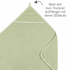 Kapuzenbadetuch Popcorn 75 x 75 cm - Soft Olive