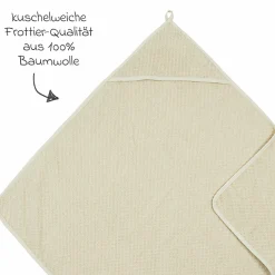 Kapuzenbadetuch Popcorn 75 x 75 cm - Soft Sand