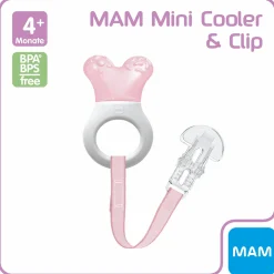 Kühl-Beißring Mini Cooler & Clip - Rosa