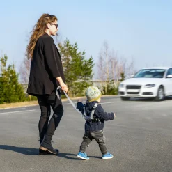 Kinder- Lauf- und Schutzgurt TravelKid Go - Grau Bunt