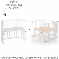 Kinderbettumbausatz für Beistellbett Maxi und Boxspring - Weiß lackiert