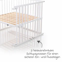 Kinderbettumbausatz für Beistellbett Maxi und Boxspring - Weiß lackiert