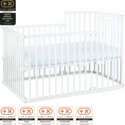 Kinderbettumbausatz für Beistellbett Maxi und Boxspring - Weiß lackiert