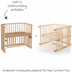 Kinderbettumbausatz für Beistellbett Maxi Comfort Plus - Natur lackiert