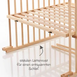 Kinderbettumbausatz für Beistellbett Maxi Comfort Plus - Natur lackiert