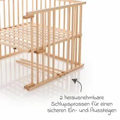 Kinderbettumbausatz für Beistellbett Maxi Comfort Plus - Natur lackiert