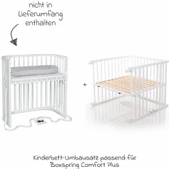 Kinderbettumbausatz für Beistellbett Boxspring Comfort Plus - Weiß lackiert
