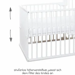 Kinderbettumbausatz für Beistellbett Boxspring Comfort Plus - Weiß lackiert