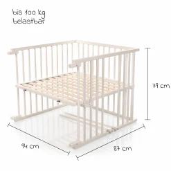 Kinderbettumbausatz für Beistellbett Original - Beige lackiert
