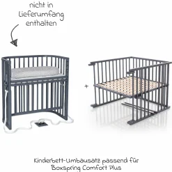 Kinderbettumbausatz für Beistellbett Boxspring Comfort Plus - Schiefergrau lackiert