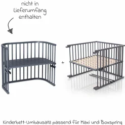 Kinderbettumbausatz für Beistellbett Maxi und Boxspring - Schiefergrau lackiert