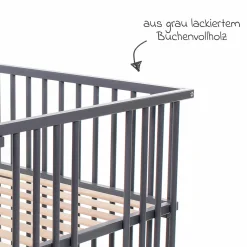 Kinderbettumbausatz für Beistellbett Maxi und Boxspring - Schiefergrau lackiert