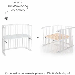 Kinderbettumbausatz für Beistellbett Original - Weiß lackiert