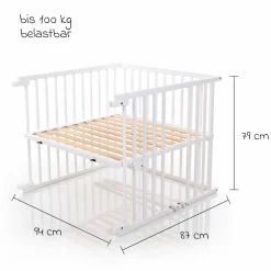 Kinderbettumbausatz für Beistellbett Original - Weiß lackiert