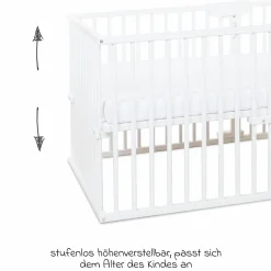 Kinderbettumbausatz für Beistellbett Maxi Comfort Plus - Weiß lackiert