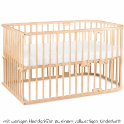 Kinderbettumbausatz für Beistellbett Maxi und Boxspring - Natur lackiert