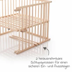 Kinderbettumbausatz für Beistellbett Original - Natur unbehandelt