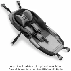 Kinderfahrradanhänger & Buggy QUPA 2 für 2 Kinder mit Kupplung, Blattfeder-Dämpfsystem (bis 60 kg) - Lime