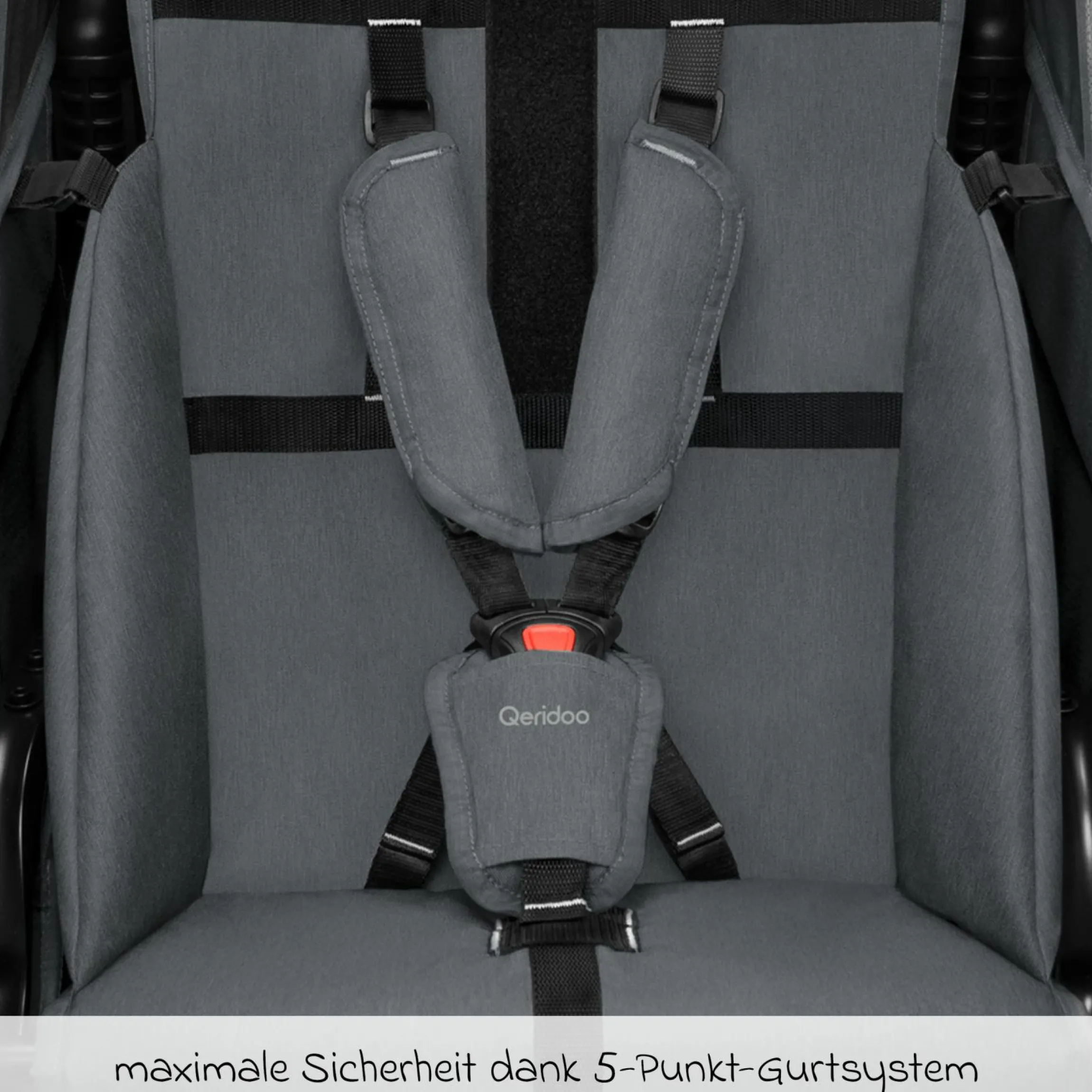 Kinderfahrradanhänger & Buggy QUPA 1 für 1 Kind mit Kupplung, Blattfeder-Dämpfsystem (bis 50 kg) - Grey