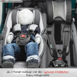 Kinderfahrradanhänger & Buggy Kidgoo 2 für 2 Kinder (bis 60 kg) mit Kupplung, Dämpfsystem, XL-Kofferraum - Steel Grey