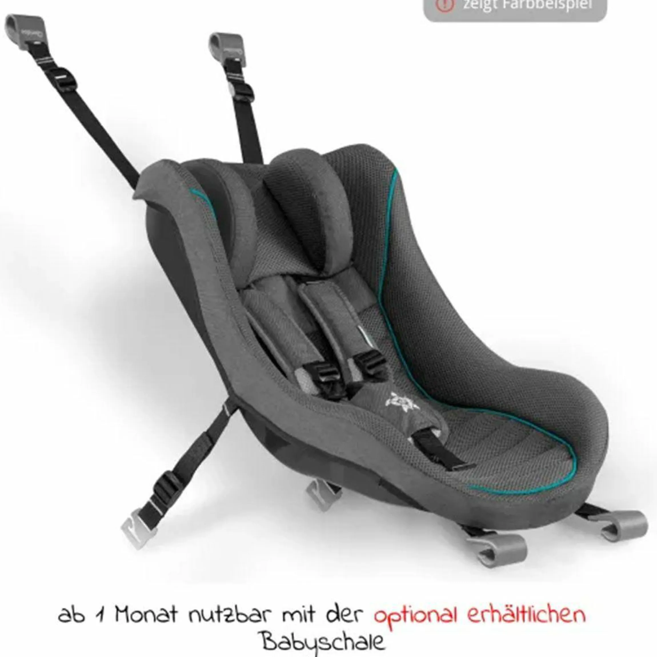 Kinderfahrradanhänger & Buggy Kidgoo 2 für 2 Kinder (bis 60 kg) mit Kupplung, Dämpfsystem, XL-Kofferraum - Steel Grey