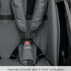 Kinderfahrradanhänger & Buggy QUPA 2 für 2 Kinder mit Kupplung, Blattfeder-Dämpfsystem (bis 60 kg) - Blue
