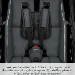 Kinderfahrradanhänger & Buggy Kidgoo 1 für 1 Kind (bis 50 kg) mit Kupplung, Dämpfsystem, XL-Kofferraum - Steel Grey