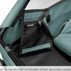 Kinderfahrradanhänger & Buggy Qupa 1 Plus für 1 Kind (bis 50 kg) mit Kupplung, Blattfeder-Dämpfsystem, 3in1 Verdeck - Mineral Blue