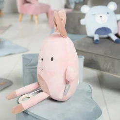 Kinderhocker in Herzform gepolster, mit Samtstoff bezogen - Lil Sofa - Hellblau Sky